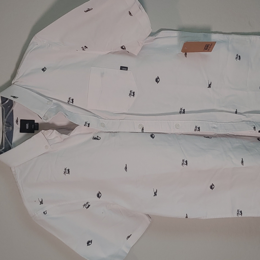 VANS Men's Houser Short Sleeve Nautical Print Shirt - size Med - NEW w/tag FIRE!
